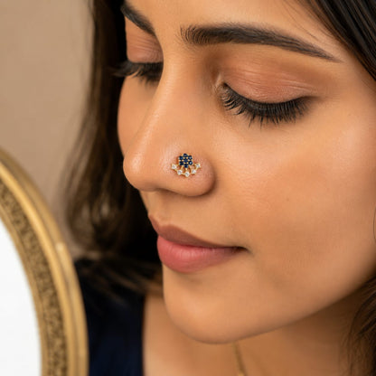 Sapphire Petal 925 Sterling Silver Nose Pin