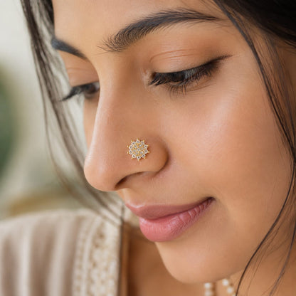 Frost Bloom 925 Silver Nose Pin