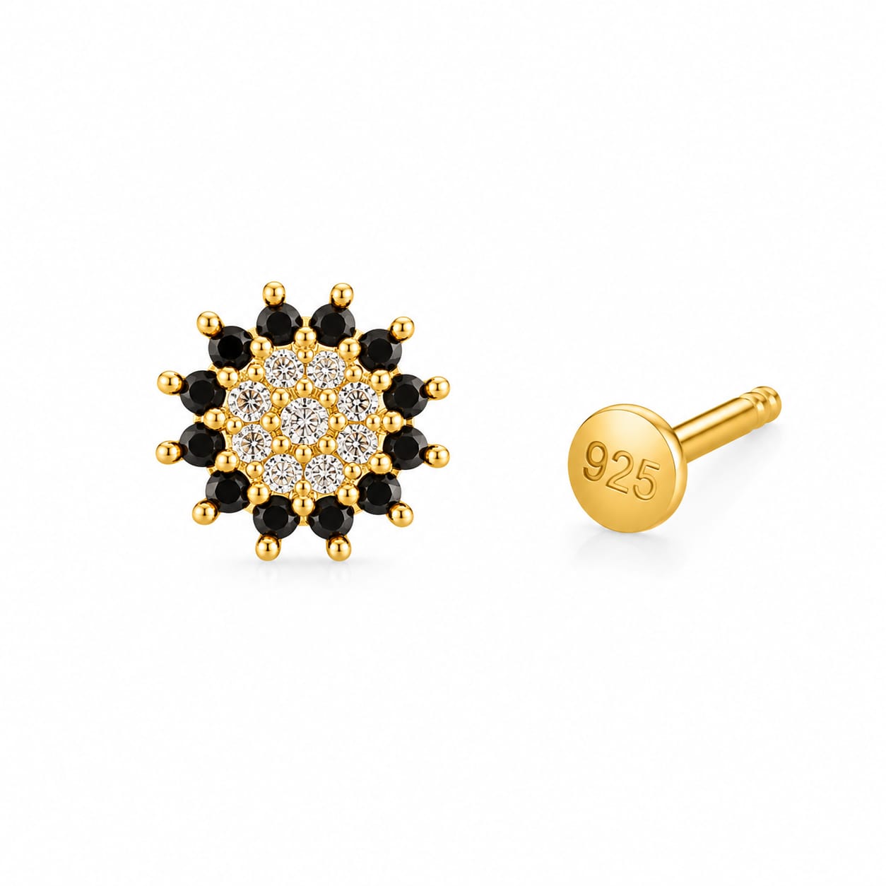 Twilight Blossom 925 Silver Nose Pin
