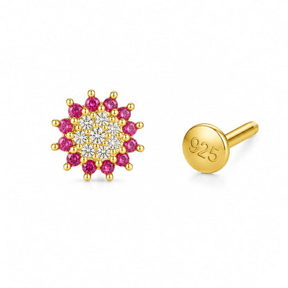 Rosé Halo 925 Silver Nose Pin