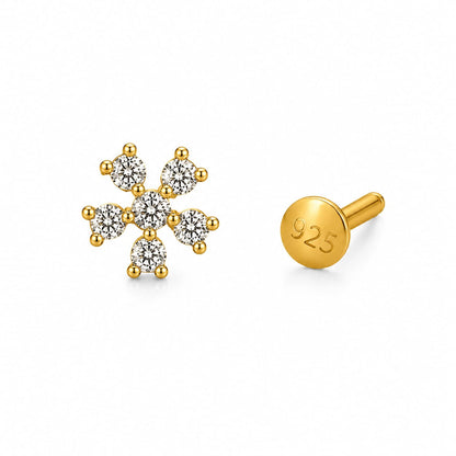 Crystal Fleur 925 Silver Nose Pin