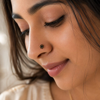 Midnight Flora 925 Silver Nose Pin
