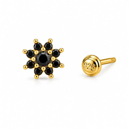 Midnight Flora 925 Silver Nose Pin
