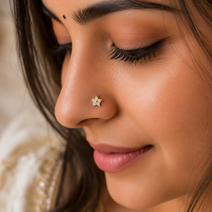 Golden Blossom 925 Silver Nose Pin
