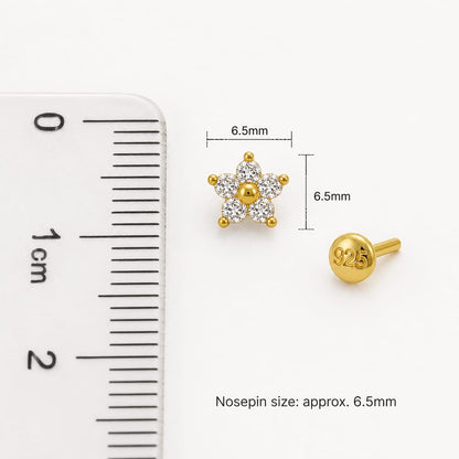 Golden Blossom 925 Silver Nose Pin