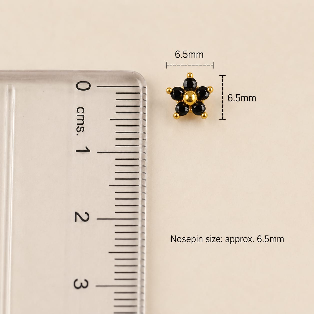 Midnight Bloom 925 Silver Nose Pin