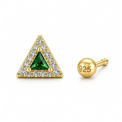 Emerald Triangle 925 Silver Nose Pin