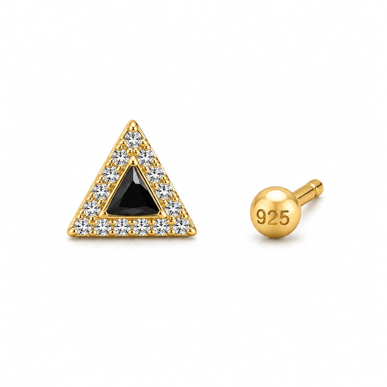 Noir Triangle 925 Silver Nose Pin