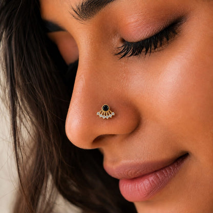 Onyx Radiance 925 Silver Nose Pin