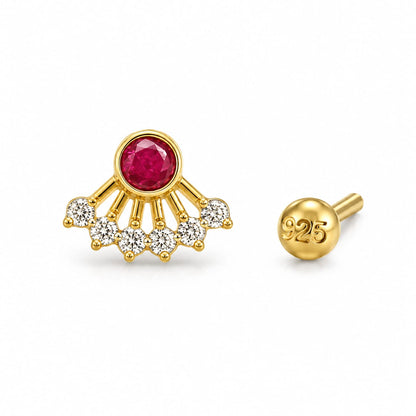 Ruby Radiance 925 Silver Nose Pin