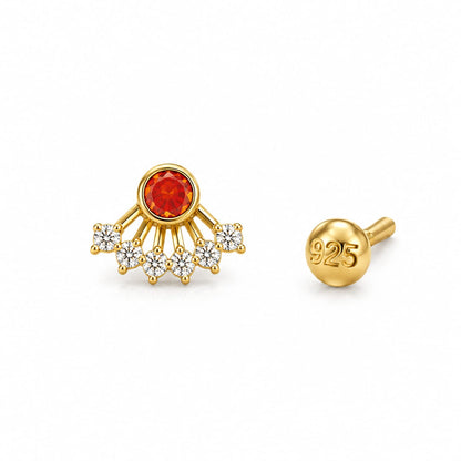 Sunlit Garnet 925 Silver Nose Pin