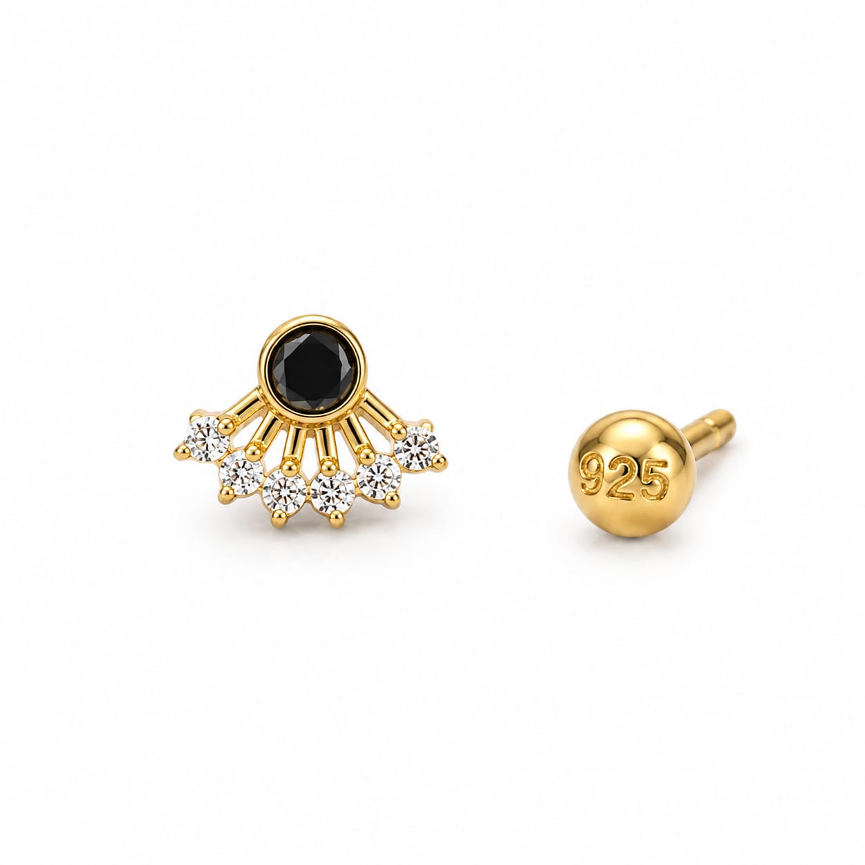 Onyx Radiance 925 Silver Nose Pin