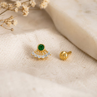Emerald Radiance 925 Silver Nose Pin