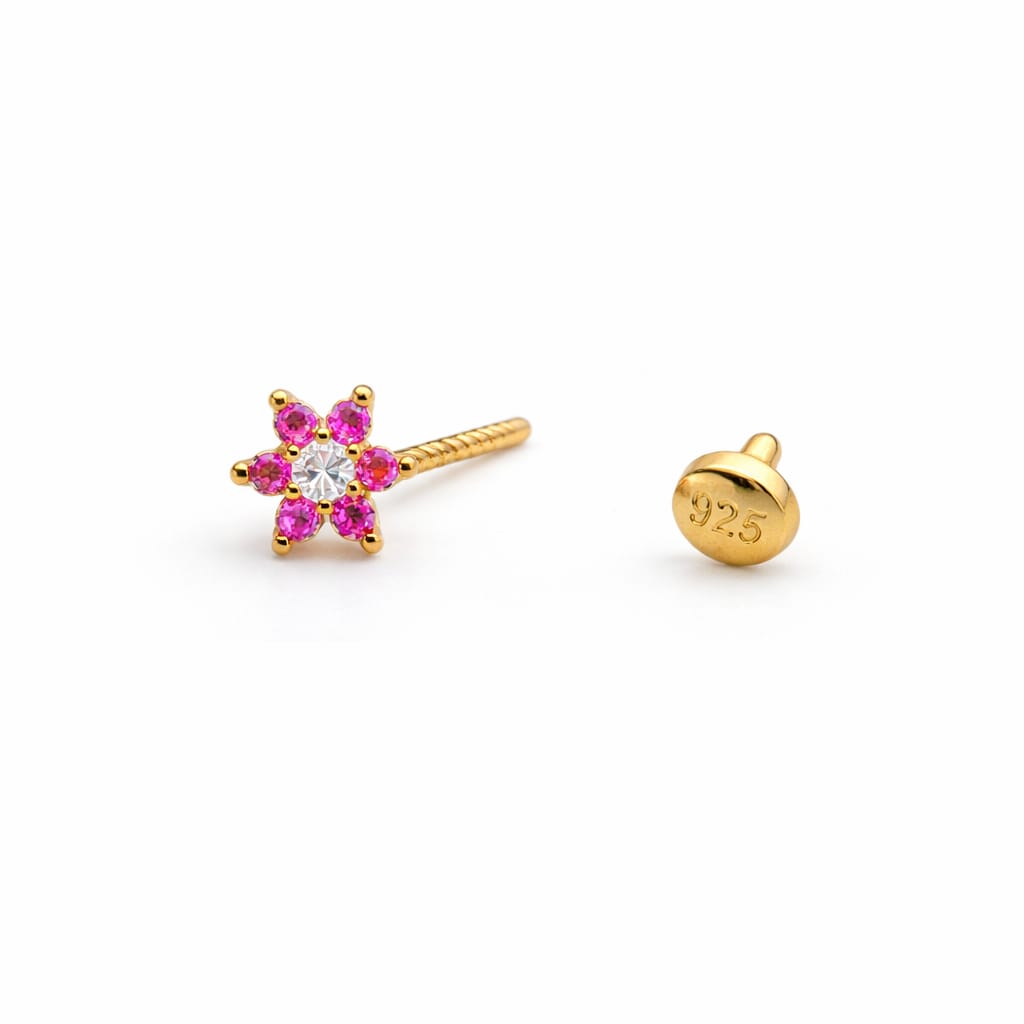 Ruby Bloom 925 Silver Nose Pin