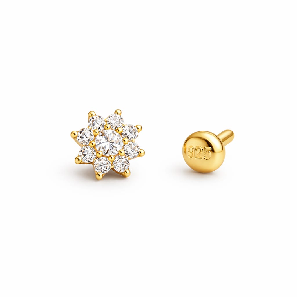Celeste Bloom 925 Silver Nose Pin