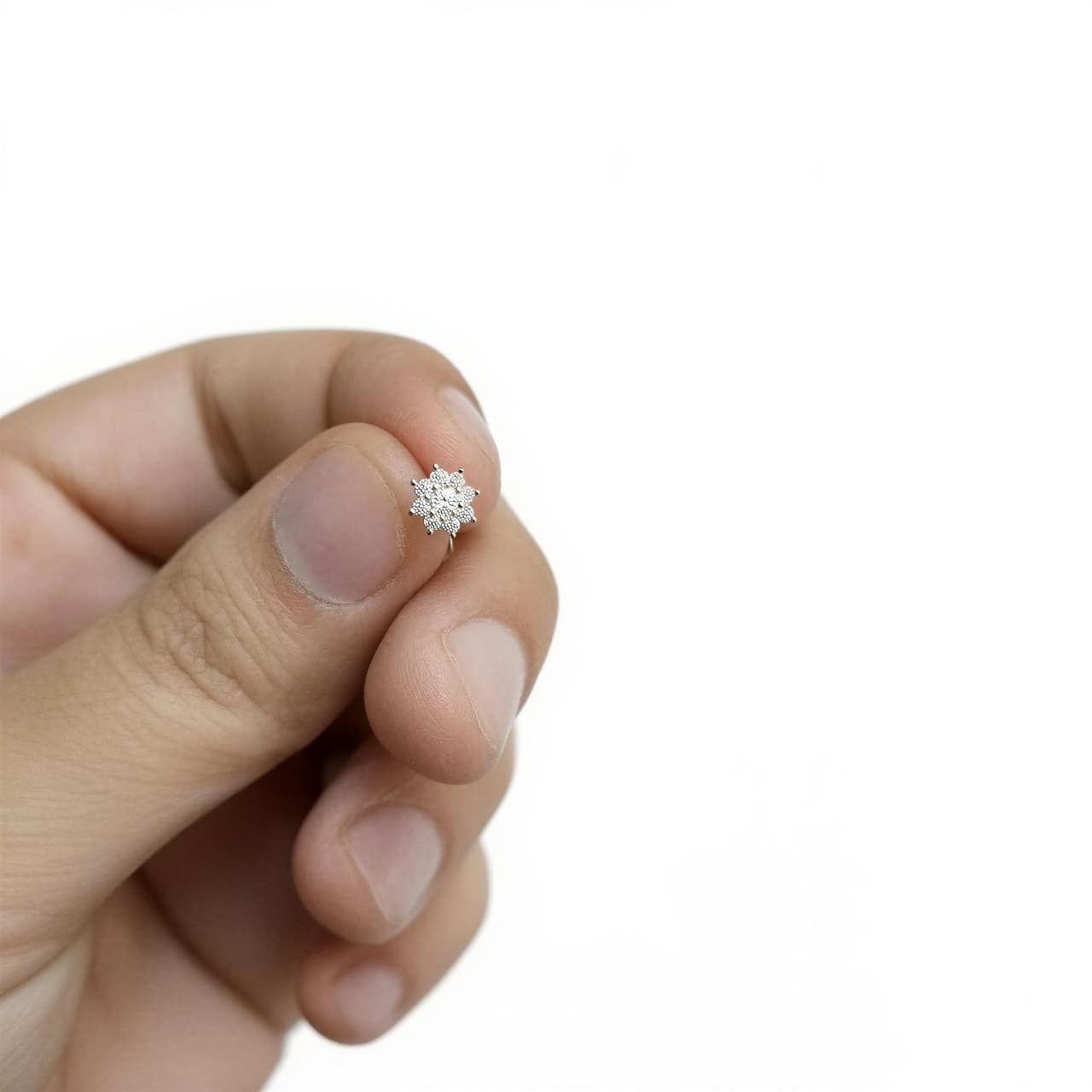 Celeste Bloom 925 Silver Nose Pin