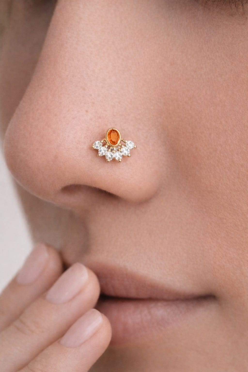Rajsi Ruby 925 Silver Nose Pin