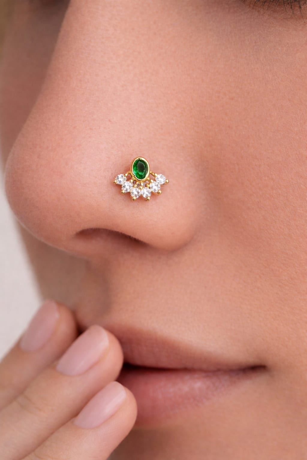 Rajsi Ruby 925 Silver Nose Pin
