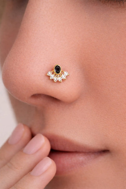 Rajsi Ruby 925 Silver Nose Pin