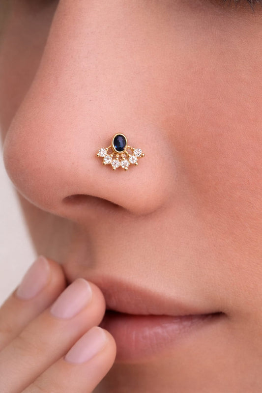 Rajsi Ruby 925 Silver Nose Pin
