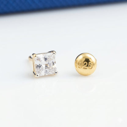 Luna Square 925 Silver Nose Pin