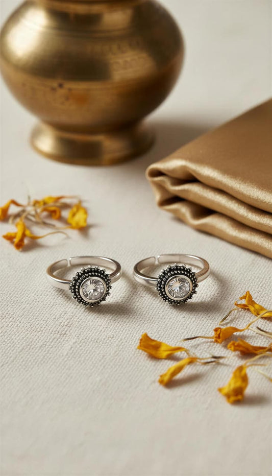 Celestial Halo 925 Silver Toe Rings (Pair)