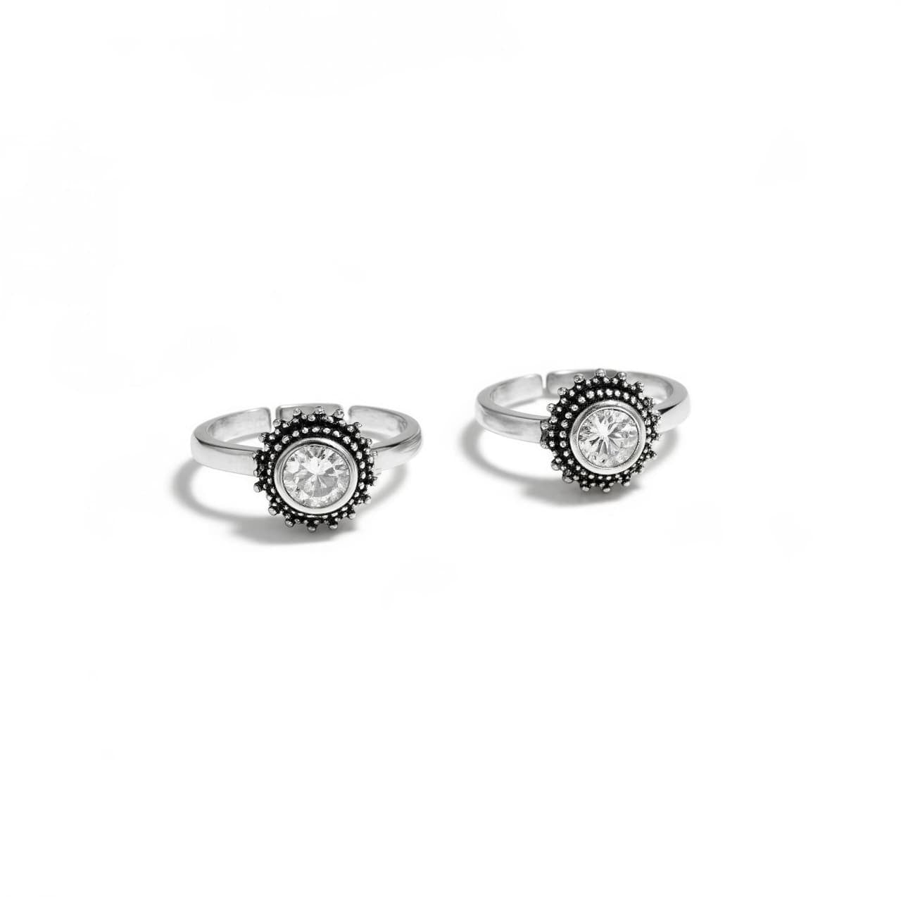 Celestial Halo 925 Silver Toe Rings (Pair)