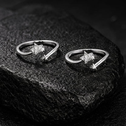 Starlit Charm 925 Silver Toe Rings (Pair)
