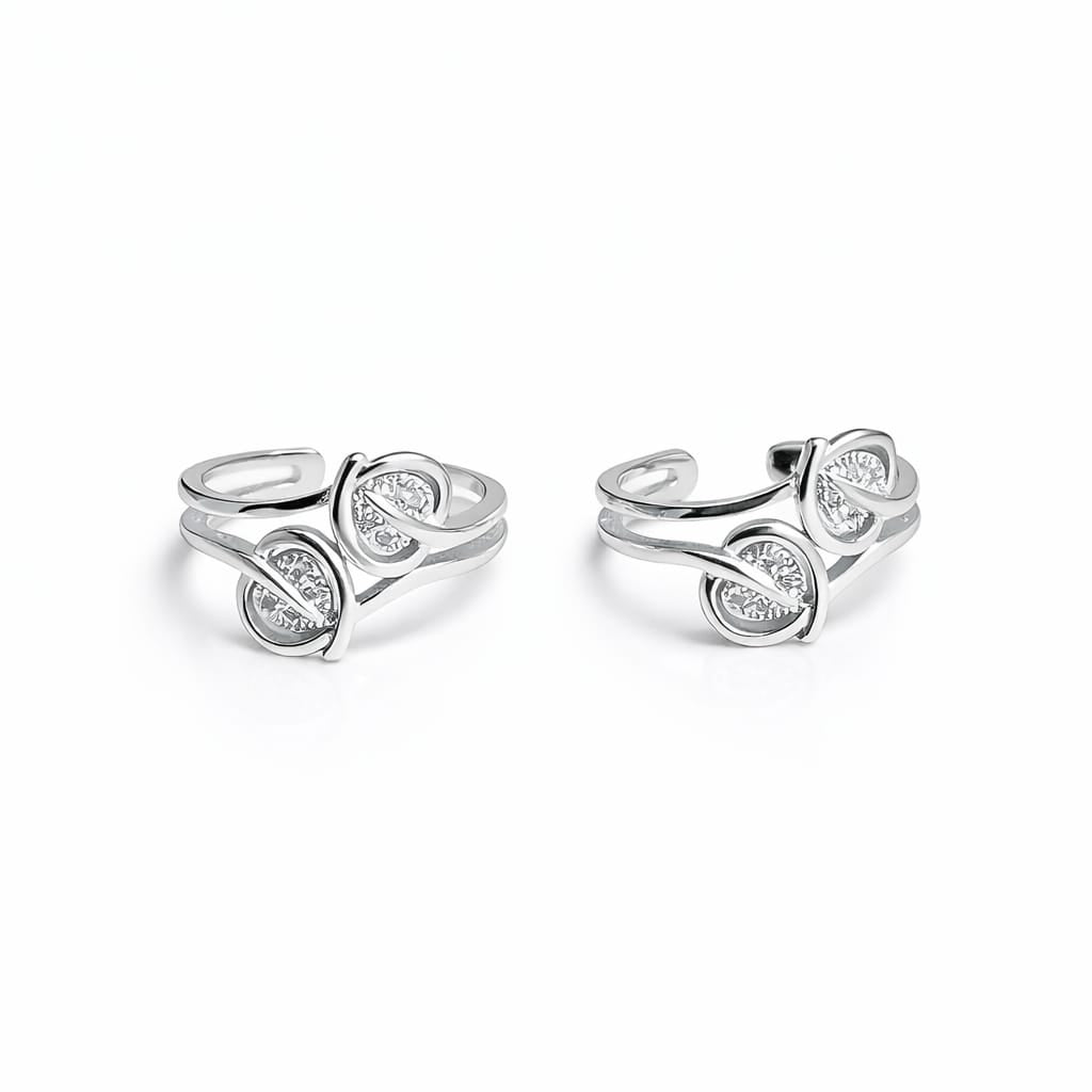 Silver Bloom 925 Toe Rings (Pair)