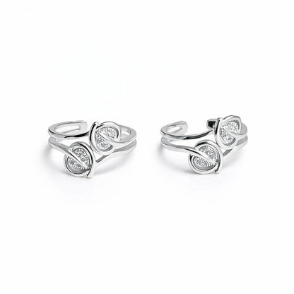 Silver Bloom 925 Toe Rings (Pair)