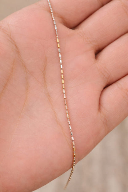 925 Sterling Silver Minimal Chain Anklet (Pair)