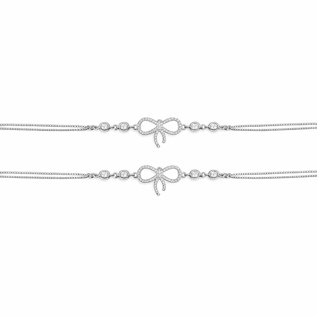 925 Sterling Silver CZ Bow Payal (pair)