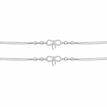 925 Sterling Silver CZ Bow Payal (pair)