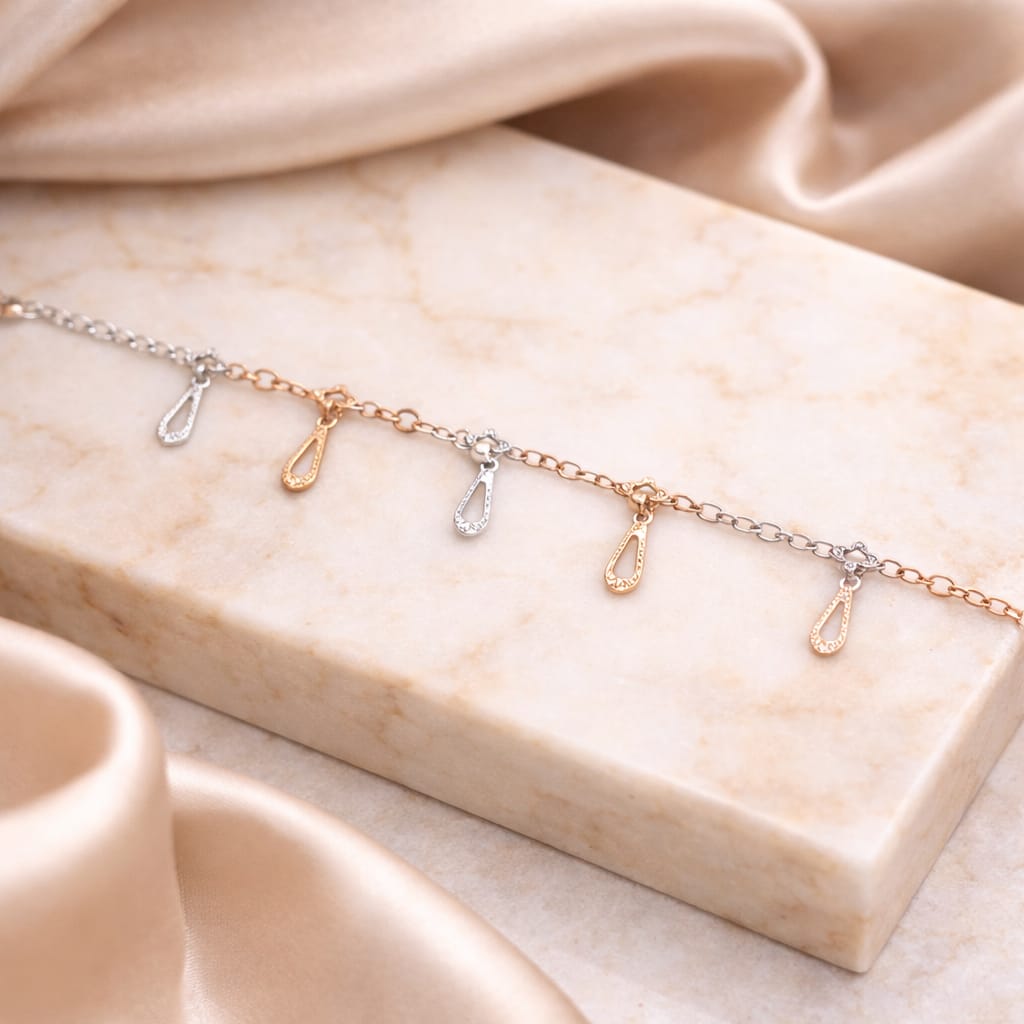 925 Sterling Silver Dainty Drop Anklet (single)
