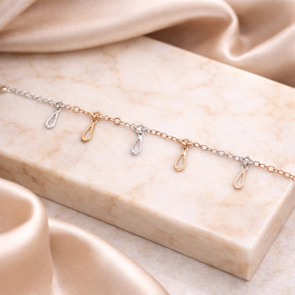925 Sterling Silver Dainty Drop Anklet (single)