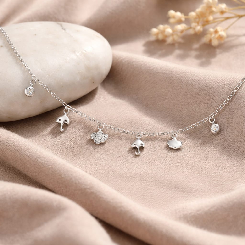 925 Sterling Silver Charm Anklet (Single)