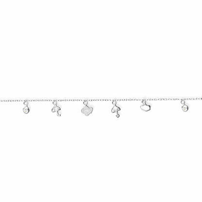 925 Sterling Silver Charm Anklet (Single)