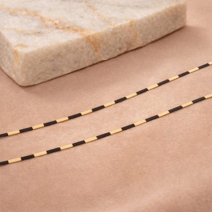 Dual Tone Flat Chain 925 Silver Anklet (Pair)
