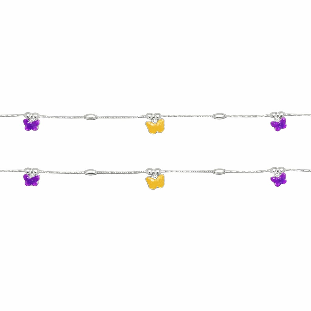 Dual Color Butterfly Anklet (Pair)