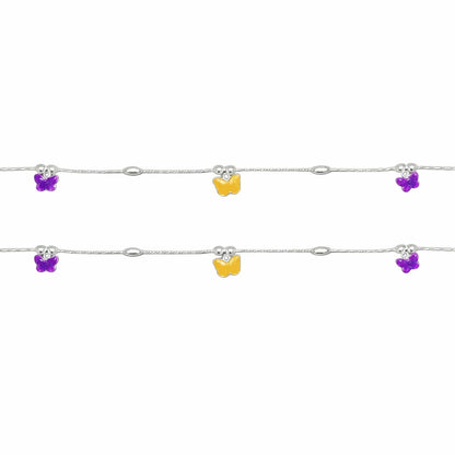 Dual Color Butterfly Anklet (Pair)