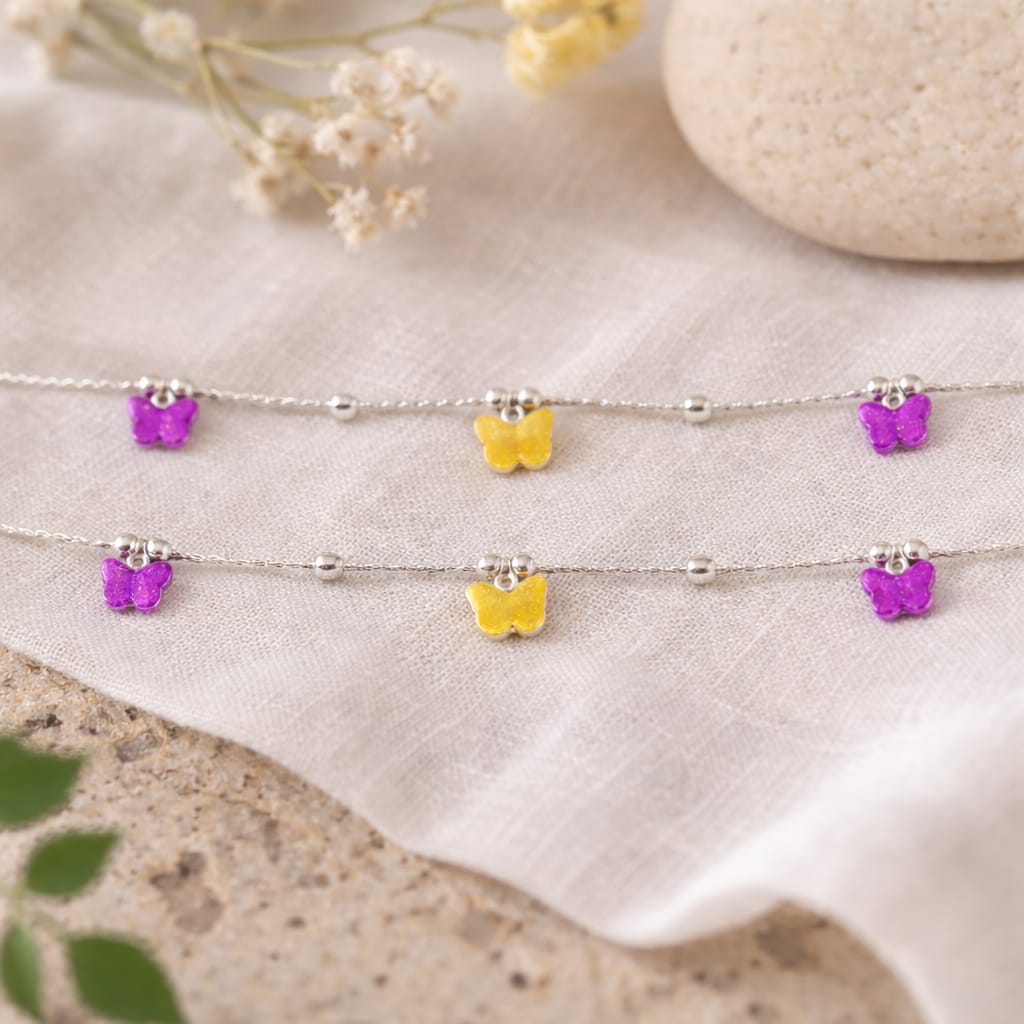 Dual Color Butterfly Anklet (Pair)