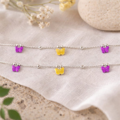 Dual Color Butterfly Anklet (Pair)